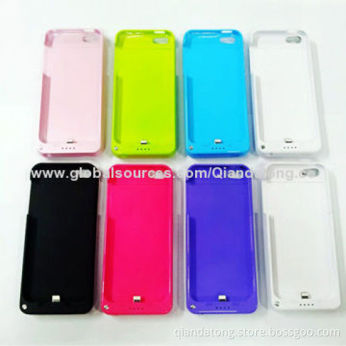 External Battery Cases for iPhone 5/5S, with 2,200mAh Capacity, Customized Designs Available